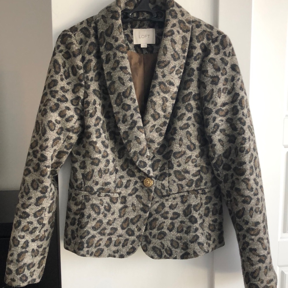 Ann Taylor LOFT Leopard Blazer